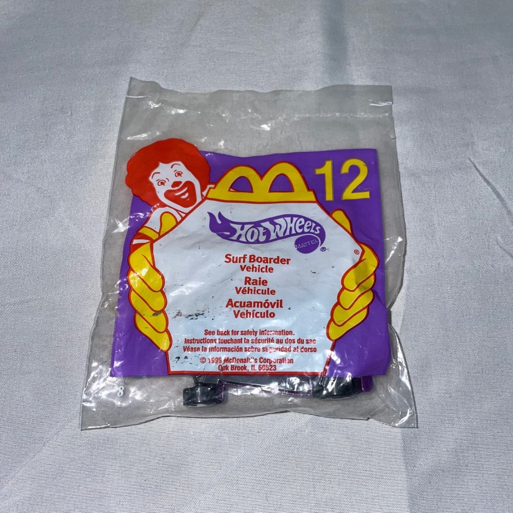 Vintage 1999 McDonalds Hot Wheels Surf Boarder Vehicle #12 Happy Meal Toy NIP